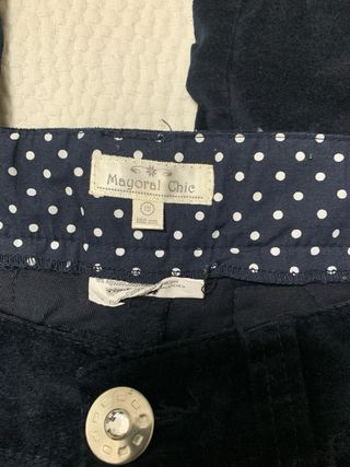 Pantalones piel melocotón azul marino