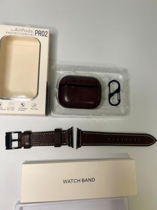 Funda AirPods Pro2 y Correa Marrón
