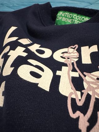 Felpa Benetton girocollo blu taglia S