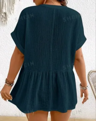 Blusa verde azulado manga corta