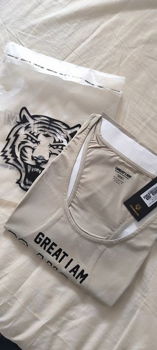 Camiseta tirantes gym hombre 3XL Great I am