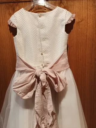 Vestido de Comunión Blanco y Rosa