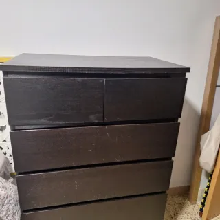 Cómoda / cajonera  Ikea 80cm Negra/Marrón