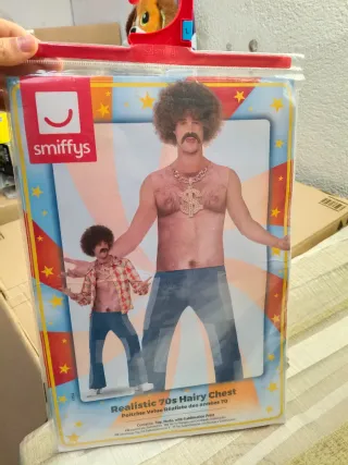 Disfraz Pecho Peludo Disco 70s L - Tamaño 42"-44"