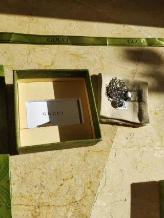 Pulsera Gucci mujer plata de ley | Corazones 20 cm