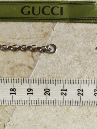 Pulsera Gucci mujer plata de ley | Corazones 20 cm