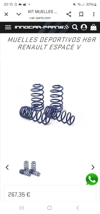 Muelles -3cm para Renault Espace 5 Marca H&R