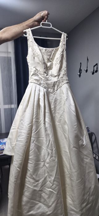 Vestido de Novia Beige/Blanco