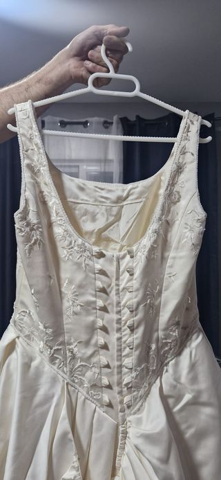 Vestido de Novia Beige/Blanco