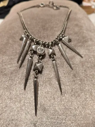 Gargantilla Ciclon Plata con Cristales y Puntas