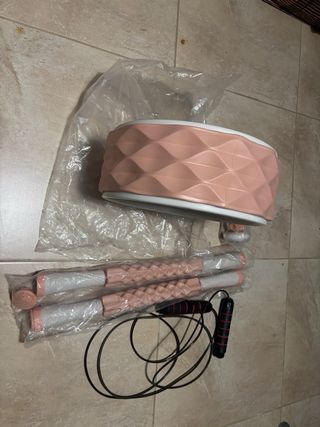 Kit Ejercicio Casa: Rueda, Cuerda, Mancuernas