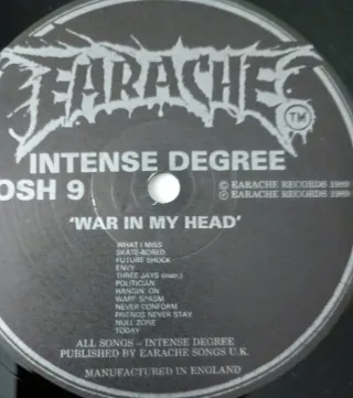 Intense Degree War In My Head 1989 LP Vinyl Mosh9