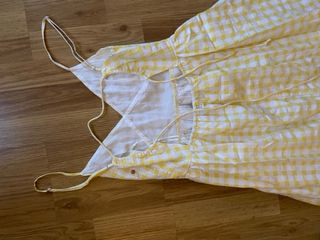 Vestito Zara a quadri giallo e bianco