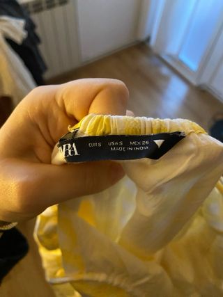 Vestito Zara a quadri giallo e bianco