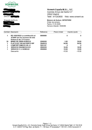 Aspiradora Kobold VK140 con accesorios