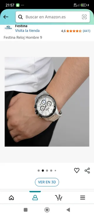 Reloj Festina Hombre 9 Plata Blanco