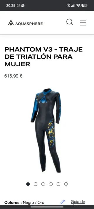 Neopreno Mujer Aquasphere Phantom Talla M