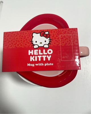 Taza y plato de Hello Kitty  Corazón Cerámica Rosa