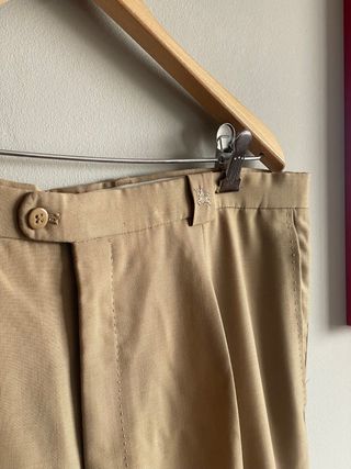 Pantalones Burberry Lana Talla 52 Beige