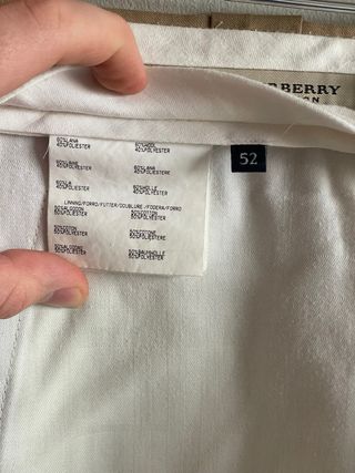 Pantalones Burberry Lana Talla 52 Beige