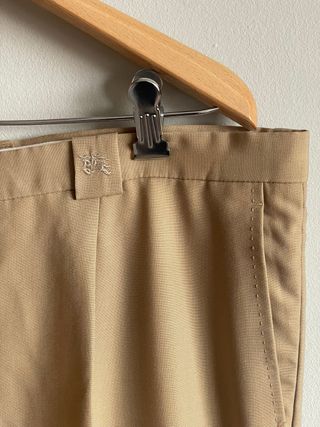 Pantalones Burberry Lana Talla 52 Beige