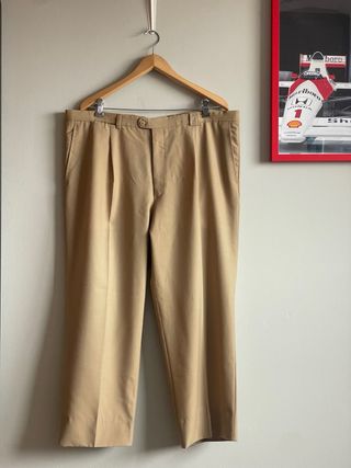 Pantalones Burberry Lana Talla 52 Beige