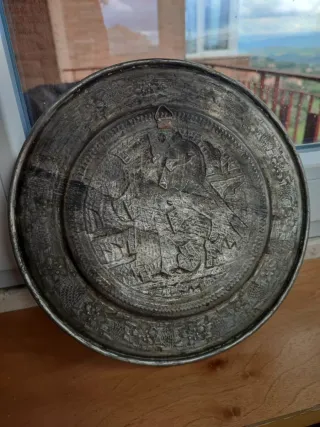 Piatto rame artigianato persiano
