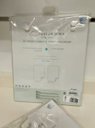 4x Sábanas Bajeras Ajustables Algodón 35x75cm