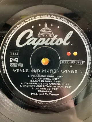 Paul McCartney & Wings Venus and Mars LP