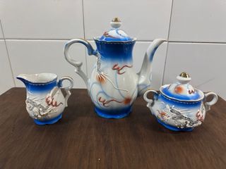 Juego Té/Café Vintage Dragón Porcelana