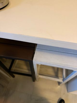 Mesa alta cocina madera y metal