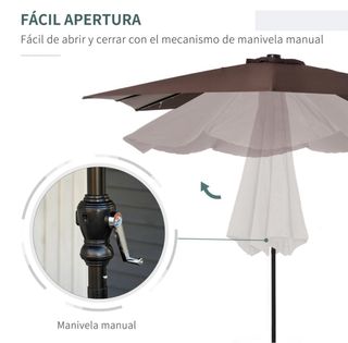 Sombrilla Rectangular Exterior con Luces LED