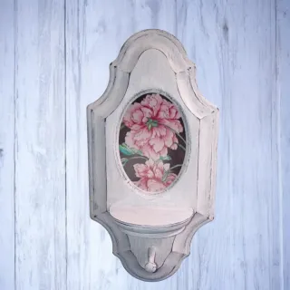 Repisa y Perchero decorada Vintage