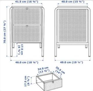 Cajonera industrial metálica, tipo mesita de noche