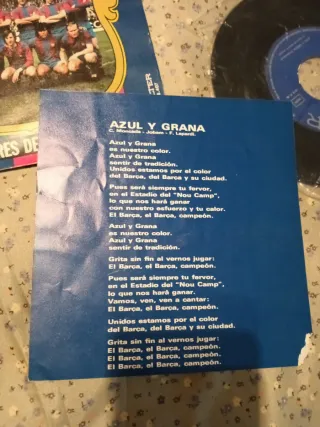 Disco Vinilo FC Barcelona AZUL Y GRANA