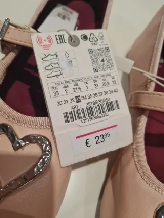 Manoletinas niña corazón rosa