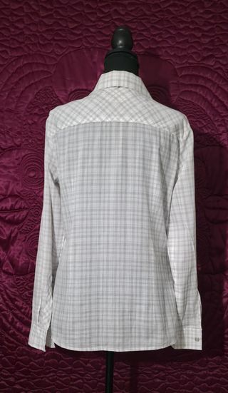 Camisa de cuadros (gris-blanca) - Mango