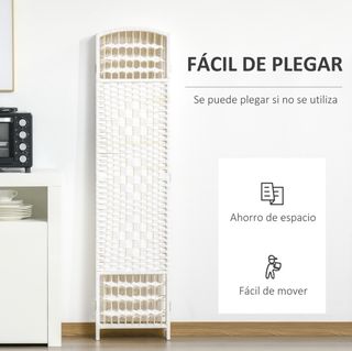 Biombo separador blanco 6 paneles