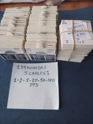 Lotto 139 Monete di Juan Carlos I (1-2-5-25-50-100 PT)