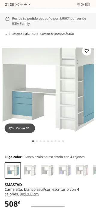 Cama litera infantil con escritorio y armario