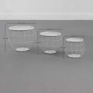 Kit di 3 tavolini rotondi da centro