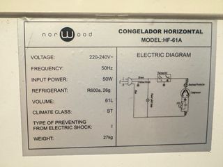Congelador horizontal 61L