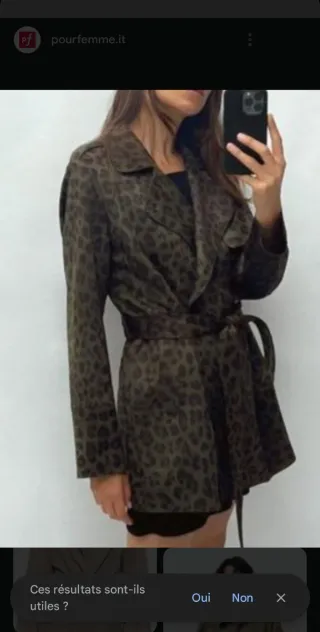 Gabardina Zara Estampado Serpiente Verde