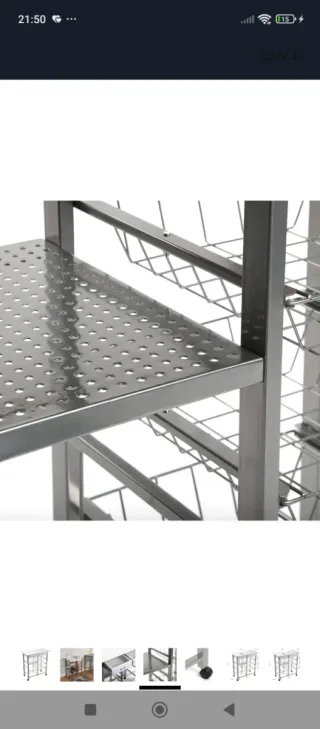 Carro Cocina Blanco y Metal VERSA