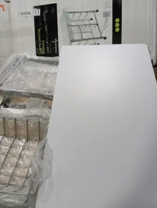 Carro Cocina Blanco y Metal VERSA