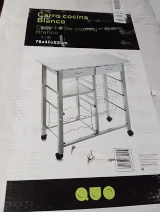 Carro Cocina Blanco y Metal VERSA