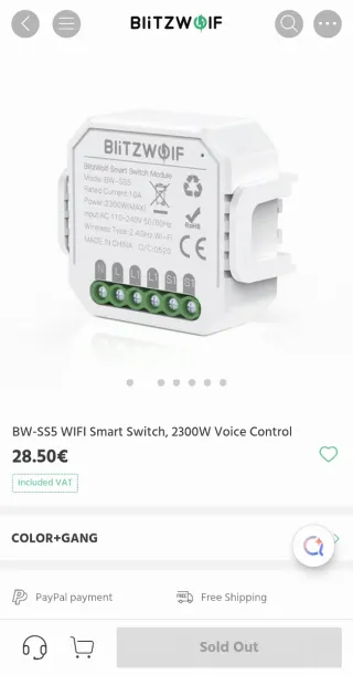 Relé Inteligente BlitzWolf BW-SS5