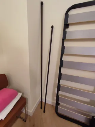 Barras cortina madera wengué 2m y 1.68m