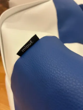 Puf Pelota Fútbol Azul y Blanco