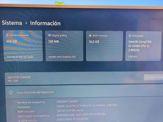 PC Compacto SFF Intel i5-10400 16GB RAM 500GB SSD